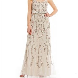 Brand new Adrianna Papell beaded blouson gown